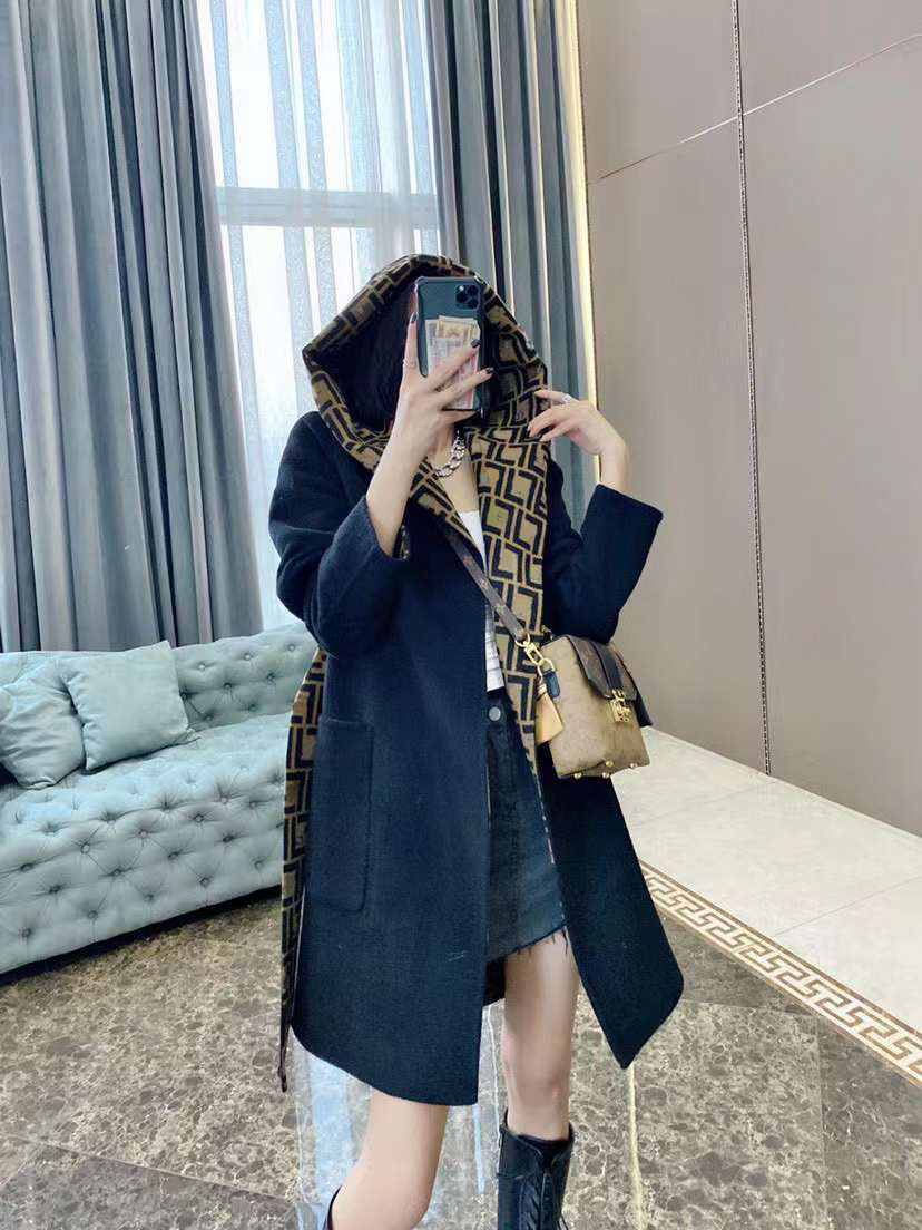 Womens Wool designer Jacket winter Fashion full logo Print luxury both side use Coats outdoor Casual Windproof Outerwear lace-up Long Sleeved Hooded Overcoats, Black
Womens Wool designer Jacket winter Fashion full logo Print luxury both side use Coats outdoor Casual Windproof Outerwear lace-up Long Sleeved Hooded Overcoats, Black
