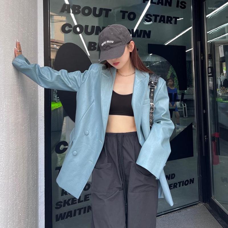 Women' Leather 2023 Grey Autumn Blue Double-Breasted Crocodile Jacket For Women Casual PU Coat, Dusty blue
Women' Leather 2023 Grey Autumn Blue Double-Breasted Crocodile Jacket For Women Casual PU Coat, Dusty blue