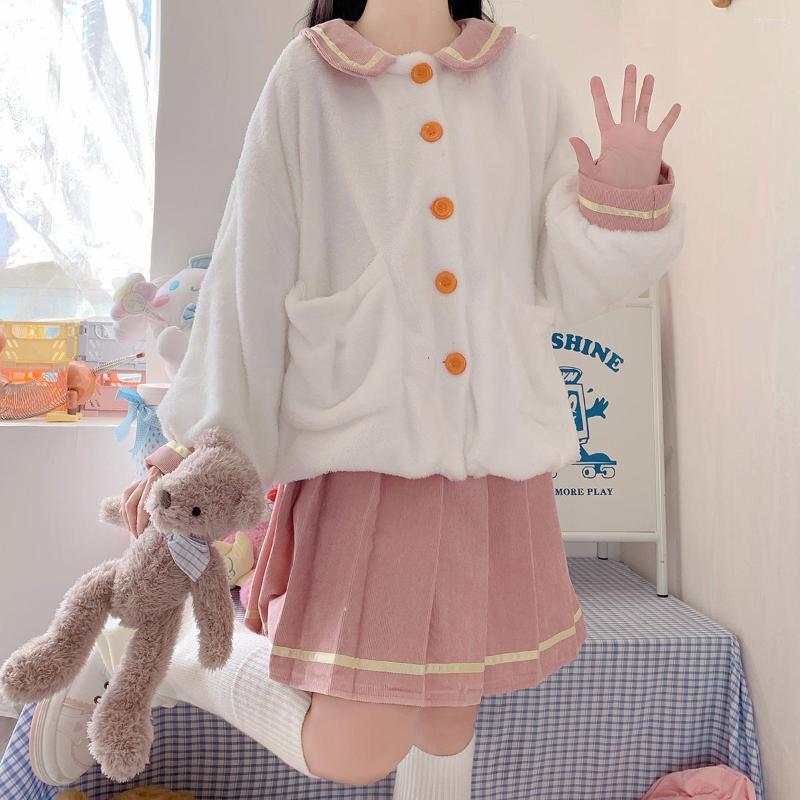 Women's Trench Coats Kawaii Fluffy Fleece Women Coat Japanese Lovely Navy Collar Long Sleeve Hoodies Winter Autumn Fashion Soft Warm Female, Pink skirt
Women's Trench Coats Kawaii Fluffy Fleece Women Coat Japanese Lovely Navy Collar Long Sleeve Hoodies Winter Autumn Fashion Soft Warm Female, Pink skirt