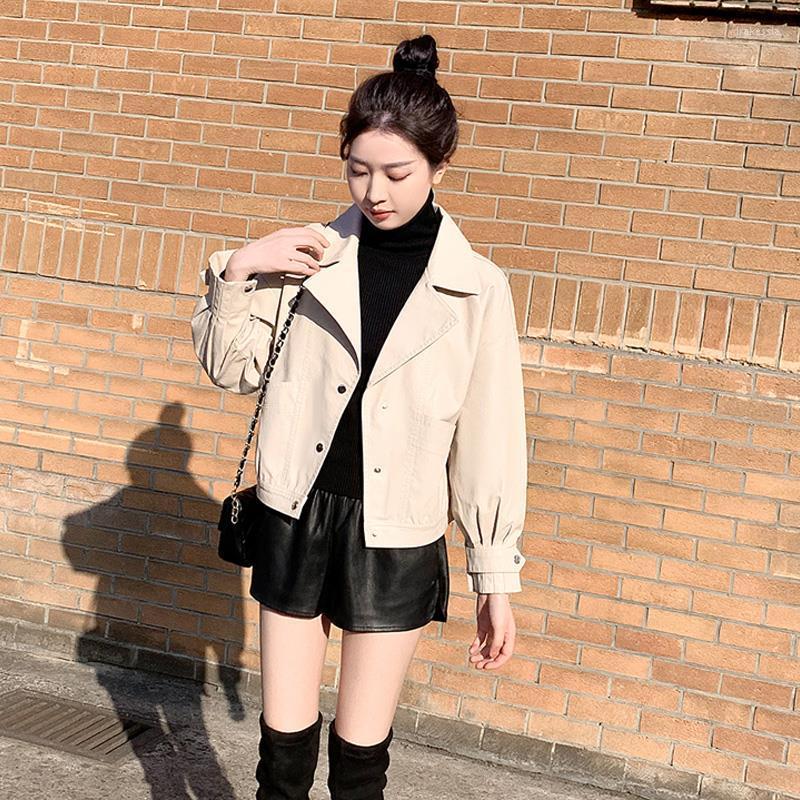 Women' Leather 2022 Autumn Coat Retro High Street Turn-down Collar Women PU Jacket Short Black Faux Female Loose J326
Women' Leather 2022 Autumn Coat Retro High Street Turn-down Collar Women PU Jacket Short Black Faux Female Loose J326