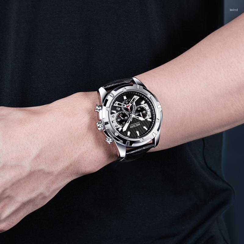 Wristwatches MEGIR Sports Chronograph Watch Men 2022 Fashion Casual Leather Quartz Men's Top Business Male Waterproof, Silver
Wristwatches MEGIR Sports Chronograph Watch Men 2022 Fashion Casual Leather Quartz Men's Top Business Male Waterproof, Silver