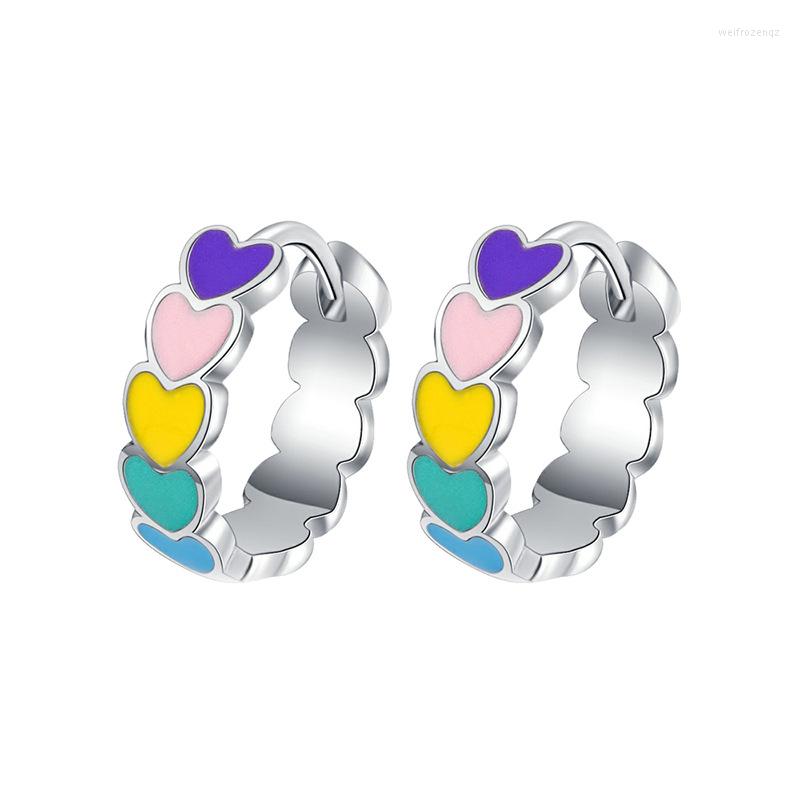 Hoop Earrings A Pair Of Drop Glue Rainbow Love Ear Clasp For Women Small Sweet Wind Heart-shaped Cross Border Fashion Personality
Hoop Earrings A Pair Of Drop Glue Rainbow Love Ear Clasp For Women Small Sweet Wind Heart-shaped Cross Border Fashion Personality