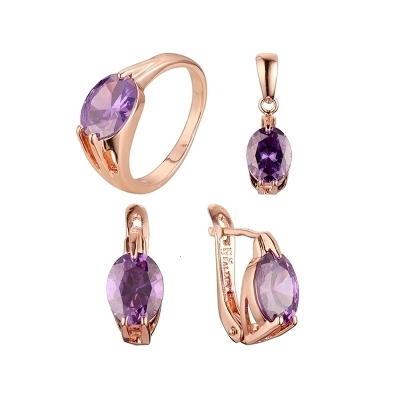 Wedding Jewelry Sets Luxury Women Purple Blue Stone Rose 585 Gold Color Fashion Office Style Ring Gift 221109
Wedding Jewelry Sets Luxury Women Purple Blue Stone Rose 585 Gold Color Fashion Office Style Ring Gift 221109
