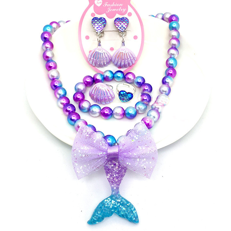 Baby Girls Beads Necklace Set Fashion Mermaid Tail Pendant Child Kids Adjustable Lovely Necklace Charm Chunky Jewelry For Gift, As show
Baby Girls Beads Necklace Set Fashion Mermaid Tail Pendant Child Kids Adjustable Lovely Necklace Charm Chunky Jewelry For Gift, As show