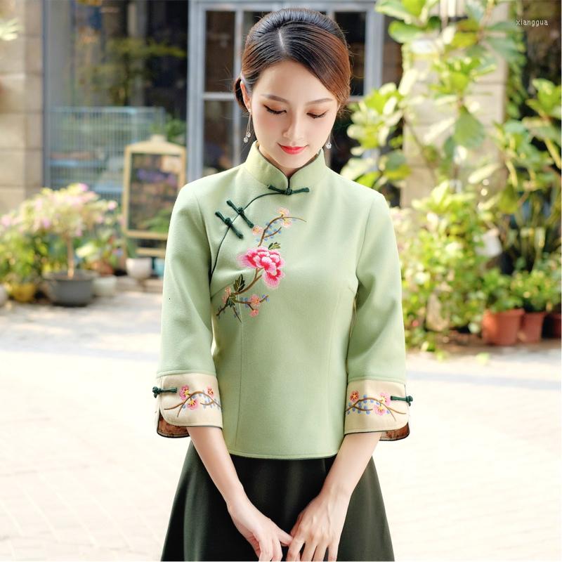 Ethnic Clothing Sheng Coco Autumn Qipao Blouse China Embroidered Thick Woolen Elegant Lady Cheongsam Suit Shirt And Skirt
Ethnic Clothing Sheng Coco Autumn Qipao Blouse China Embroidered Thick Woolen Elegant Lady Cheongsam Suit Shirt And Skirt