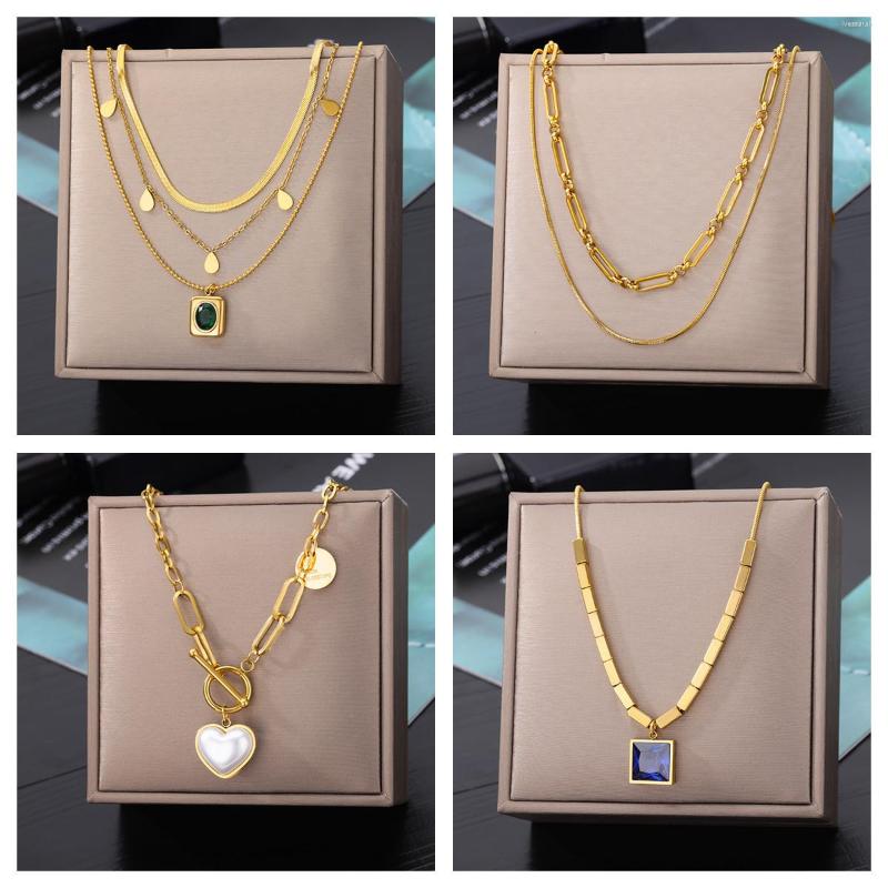 Pendant Necklaces Stainless Steel Multi-Layer Geometric Necklace For Women 2022 Trendy Fashion Party Jewelry Collares Drop
Pendant Necklaces Stainless Steel Multi-Layer Geometric Necklace For Women 2022 Trendy Fashion Party Jewelry Collares Drop