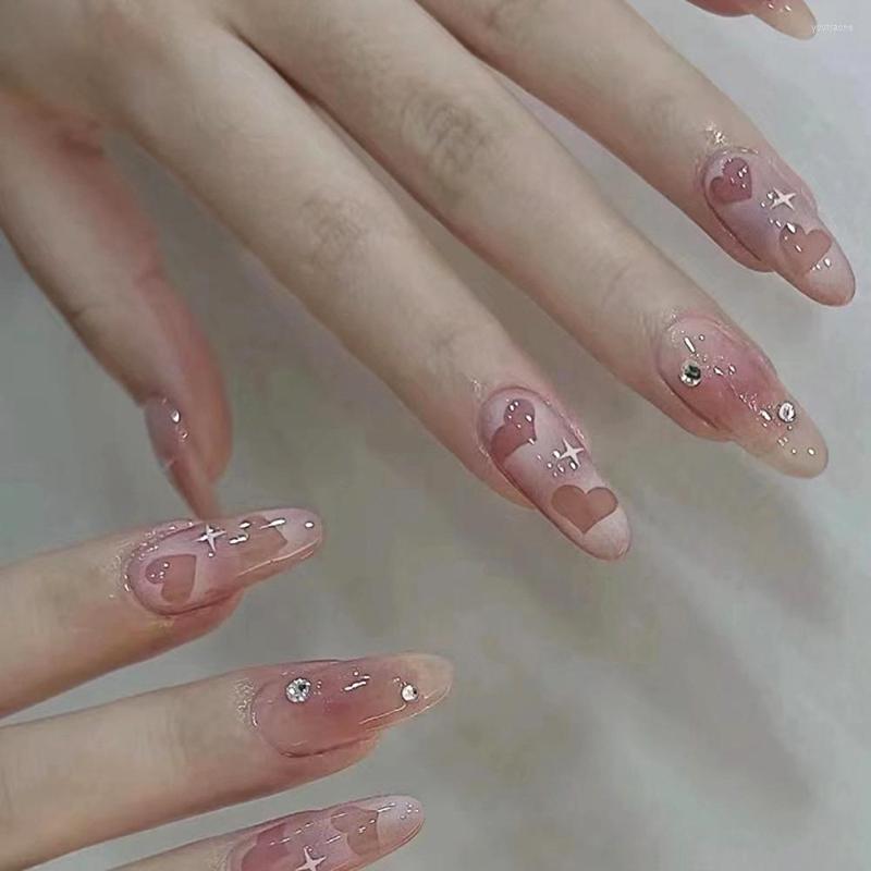 False Nails 24Pcs Pink Gentle Heart Shaped Diamond Part Wearable Art Women Fake Nail Sticker Salon Artificial DIY Cham, Jelly glue model
False Nails 24Pcs Pink Gentle Heart Shaped Diamond Part Wearable Art Women Fake Nail Sticker Salon Artificial DIY Cham, Jelly glue model