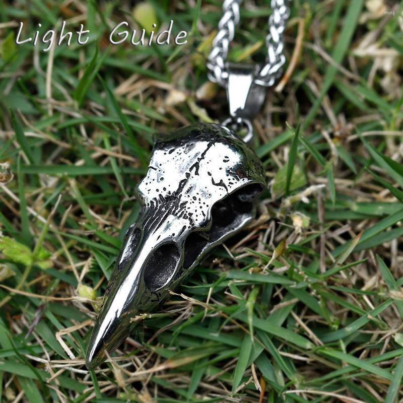 

Pendant Necklaces 2022 Men's 316L Stainless-steel Nordic Viking Crow Head Odin Necklace For Teens Animal Jewelry Gift