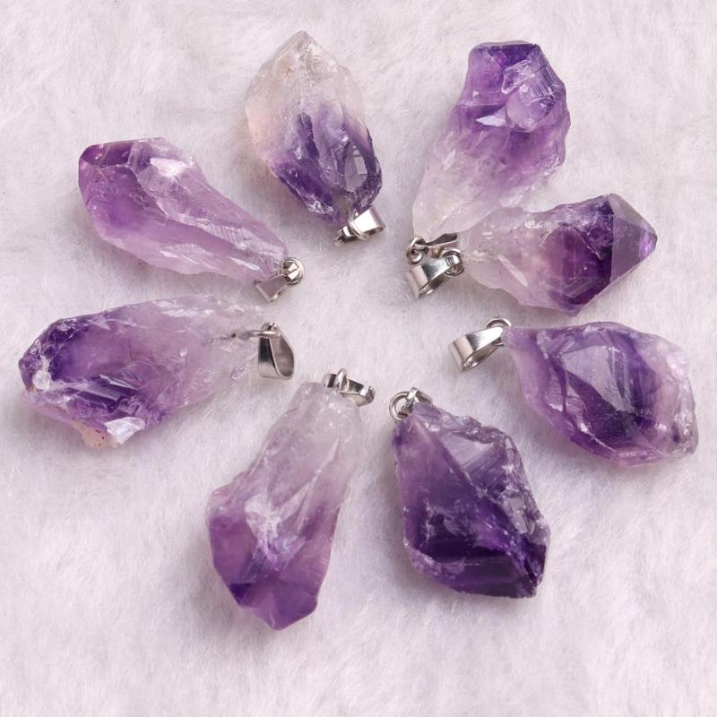 Pendant Necklaces 12PCS Natural Rough Amethysts Quartz Crystal Necklace Pendants High Quality Healing Energy Jewelry Pendulum For A Bulk
Pendant Necklaces 12PCS Natural Rough Amethysts Quartz Crystal Necklace Pendants High Quality Healing Energy Jewelry Pendulum For A Bulk