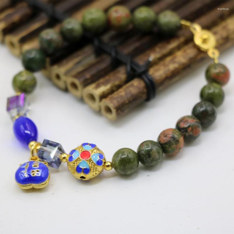Strand Original Design Natural Unakite 8mm Round Beads Bracelet Women Elegant Crystal Cast Eyes Cloisonne Fashion Jewelry 7.5inch B2943
Strand Original Design Natural Unakite 8mm Round Beads Bracelet Women Elegant Crystal Cast Eyes Cloisonne Fashion Jewelry 7.5inch B2943