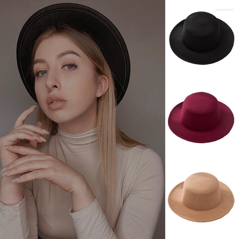Berets Autumn Winter Elegant Women Flat Top Fedoras Hat Wide Brim Jazz Cap Classic Bowler Gambler Ladies Girls Party
Berets Autumn Winter Elegant Women Flat Top Fedoras Hat Wide Brim Jazz Cap Classic Bowler Gambler Ladies Girls Party