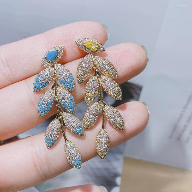 Stud Earrings Hibride Unique Design Multicolor Leaf Long For Women Bridal Prom Party Cubic Zirconia Fashion Jewelry E-1036
Stud Earrings Hibride Unique Design Multicolor Leaf Long For Women Bridal Prom Party Cubic Zirconia Fashion Jewelry E-1036