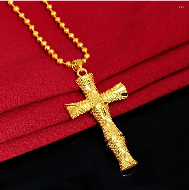 Pendant Necklaces Hi Unisex Vintage Cross Necklace 24K Gold For Party Jewelry With Chain Choker Birthday Gift Girl Boy
Pendant Necklaces Hi Unisex Vintage Cross Necklace 24K Gold For Party Jewelry With Chain Choker Birthday Gift Girl Boy