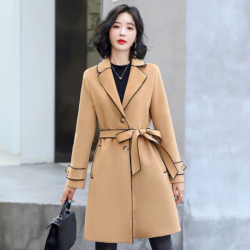 Women's Trench Coats Fashion Double-Sided Woolen Coat Women 2022 High-End Suit Collar Long Slim Wool Jacket Autumn Winter Ladies Overcoat, Beige
Women's Trench Coats Fashion Double-Sided Woolen Coat Women 2022 High-End Suit Collar Long Slim Wool Jacket Autumn Winter Ladies Overcoat, Beige