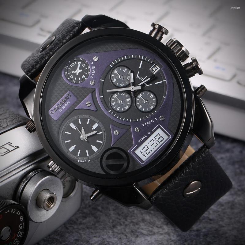 Wristwatches Wristwatch Leather Strap Male Clock Watch Man Cagarny Men's Quartz Watches Waterproof Date Dual Times Relogio, Style 3
Wristwatches Wristwatch Leather Strap Male Clock Watch Man Cagarny Men's Quartz Watches Waterproof Date Dual Times Relogio, Style 3