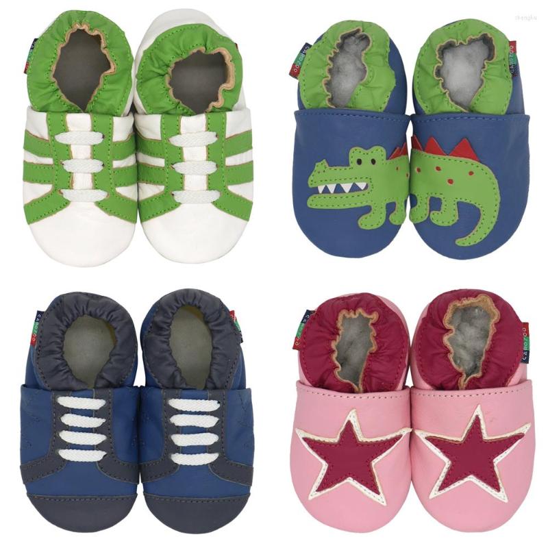 First Walkers Carozoo Infant Shoes Slippers Soft Sheepskin Leather Baby Boys First-Walkers Girl Children's, Star pink s