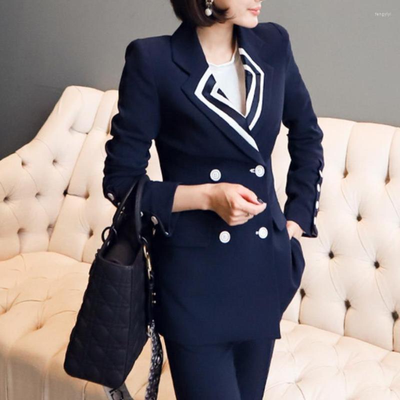 Women' Two Piece Pants 2022 Autumn Office Lady Formal Business 2 Set For Women Double Breasted Blazers Jacket Trouser Suit, Dark blue
Women' Two Piece Pants 2022 Autumn Office Lady Formal Business 2 Set For Women Double Breasted Blazers Jacket Trouser Suit, Dark blue