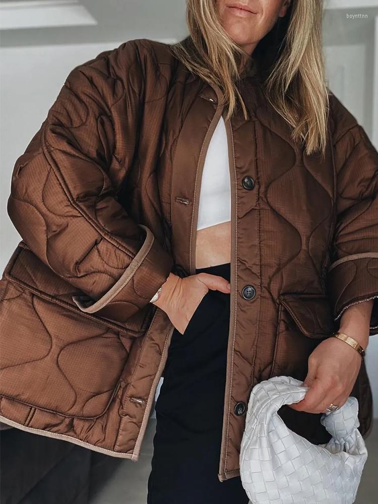 Women' Down PUWD Oversize Women Brown O-Neck Quilted Cotton Jacket 2022Spring Vintage Pocket Single-breasted Parka Loose Female Chic
Women' Down PUWD Oversize Women Brown O-Neck Quilted Cotton Jacket 2022Spring Vintage Pocket Single-breasted Parka Loose Female Chic
