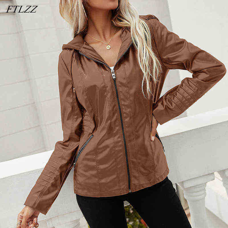 Ftlzz New Spring Autumn Women Hooded Faux Soft Pu Leather Jacket Streetwear Female Moto Biker Zipper Coat Lady Windproof Outfit J220727, Black
Ftlzz New Spring Autumn Women Hooded Faux Soft Pu Leather Jacket Streetwear Female Moto Biker Zipper Coat Lady Windproof Outfit J220727, Black