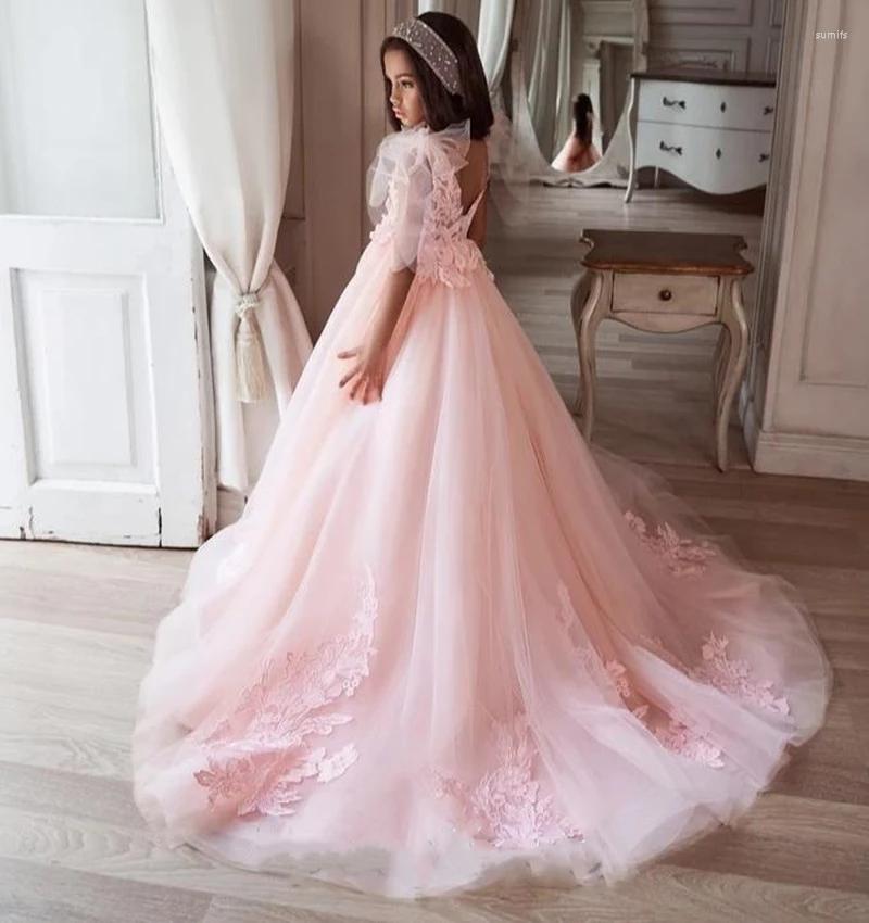 Girl Dresses 3D Lace Appliques A-line Tulle Princess Flower Dress For Wedding V Neck Children Pageant Gown Communion, Black
Girl Dresses 3D Lace Appliques A-line Tulle Princess Flower Dress For Wedding V Neck Children Pageant Gown Communion, Black