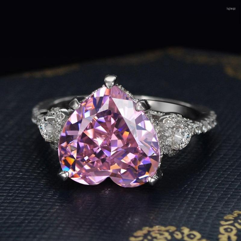 Cluster Rings HIBRIDE Classic Heart Shape 925 Sterling Silver For Women High Quality Diamond Pink Wedding Engagement Jewelry Ring R-275
Cluster Rings HIBRIDE Classic Heart Shape 925 Sterling Silver For Women High Quality Diamond Pink Wedding Engagement Jewelry Ring R-275