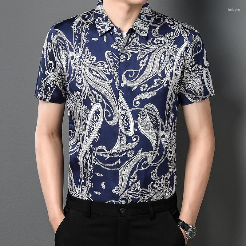 Men' Casual Shirts Men' Silk Clothing 2022 Arrival Summer Fashion Printing Smooth Shirt Male Short Sleeve Stripes Tops, Blue
Men' Casual Shirts Men' Silk Clothing 2022 Arrival Summer Fashion Printing Smooth Shirt Male Short Sleeve Stripes Tops, Blue
