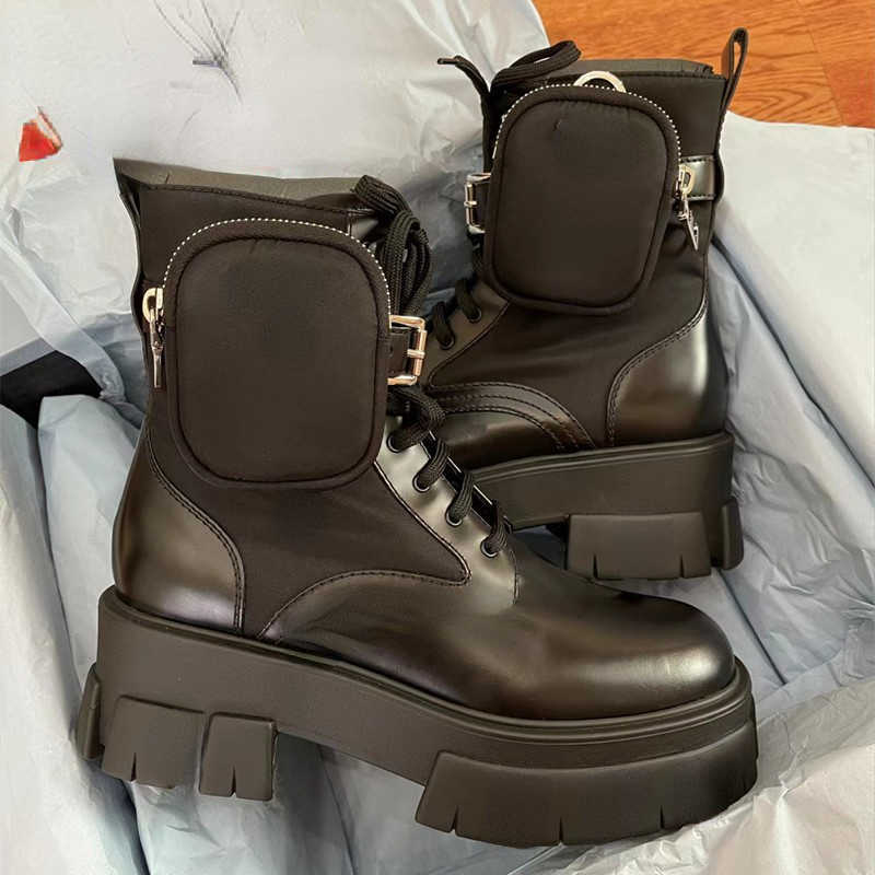 Brand Boots 2022 designer design leather pocket boots thick soled British style high short boots for women, Black matte
Brand Boots 2022 designer design leather pocket boots thick soled British style high short boots for women, Black matte