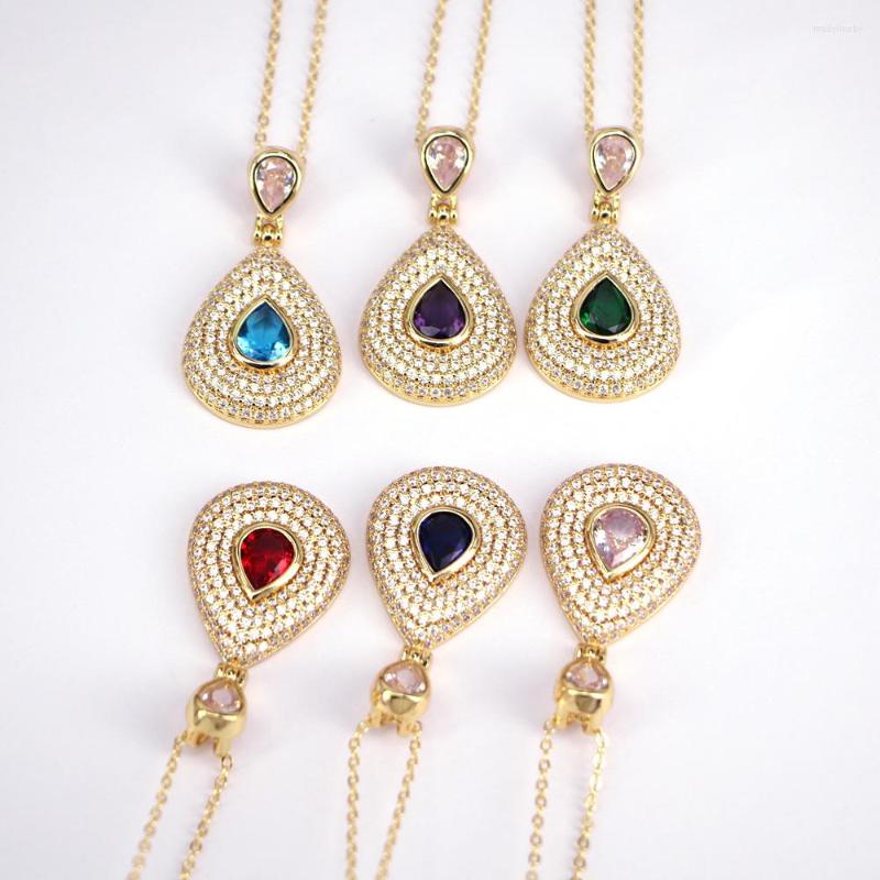 Chains 5PCS Water Drop Necklace Sparkling Zircon Pendant Romantic Woman Engagement Birthday Jewelry Gift
Chains 5PCS Water Drop Necklace Sparkling Zircon Pendant Romantic Woman Engagement Birthday Jewelry Gift