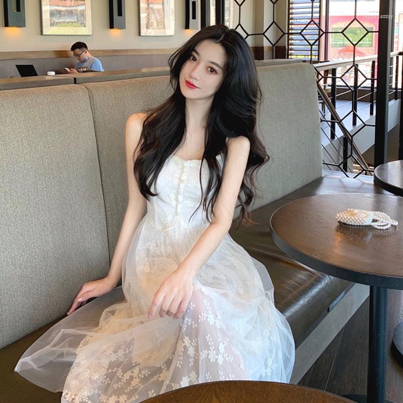 Casual Dresses Summer Lace Embroidery Was Thin And Temperament Sling Super Fairy French Ladies White First Love Long Dress, Beige
Casual Dresses Summer Lace Embroidery Was Thin And Temperament Sling Super Fairy French Ladies White First Love Long Dress, Beige