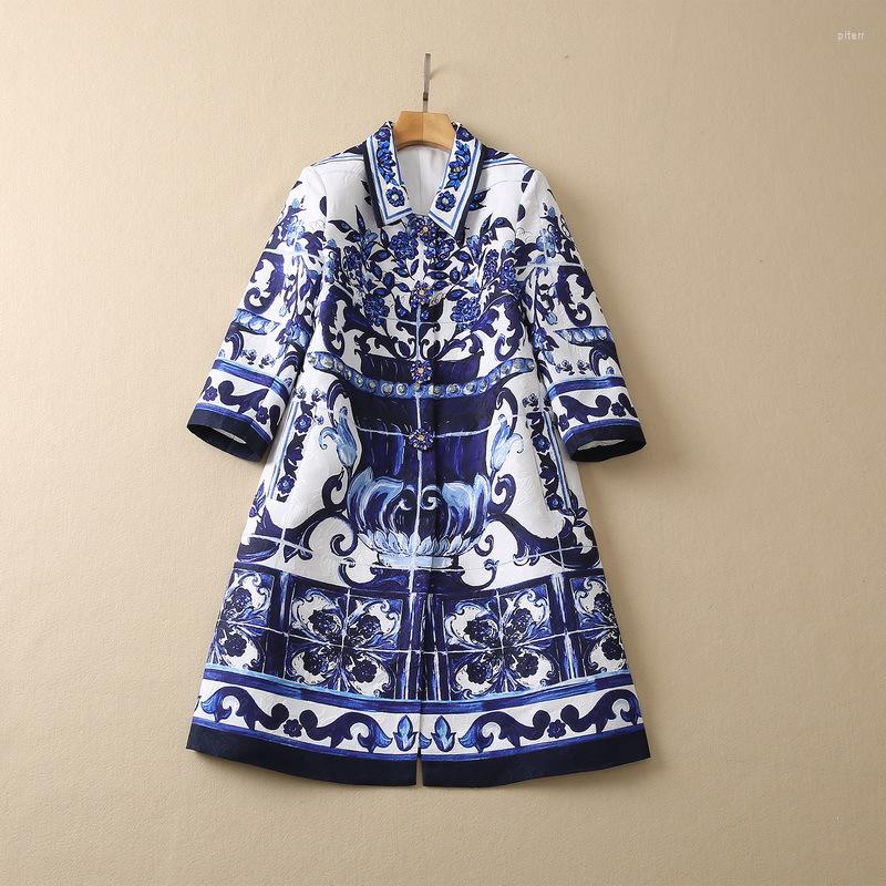 Women' Trench Coats European And American Women' Wear For Winter 2022 7 Minutes Of Sleeve Lapelsheavy Bead Blue Print Fashion Coat
Women' Trench Coats European And American Women' Wear For Winter 2022 7 Minutes Of Sleeve Lapelsheavy Bead Blue Print Fashion Coat