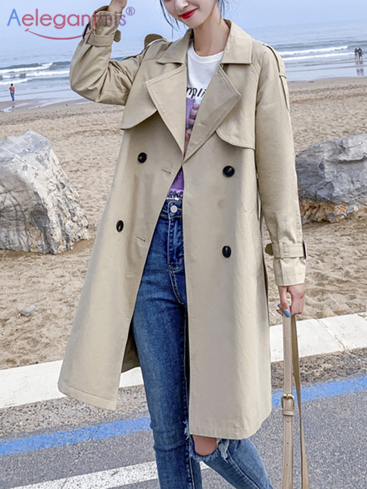 Women's Trench Coats Aelegantmis Women Casual Long Trench Coat With Sashes Double Breasted Women's Windbreaker Chic Office Coat Ladies Outerwear 221111, Black
Women's Trench Coats Aelegantmis Women Casual Long Trench Coat With Sashes Double Breasted Women's Windbreaker Chic Office Coat Ladies Outerwear 221111, Black