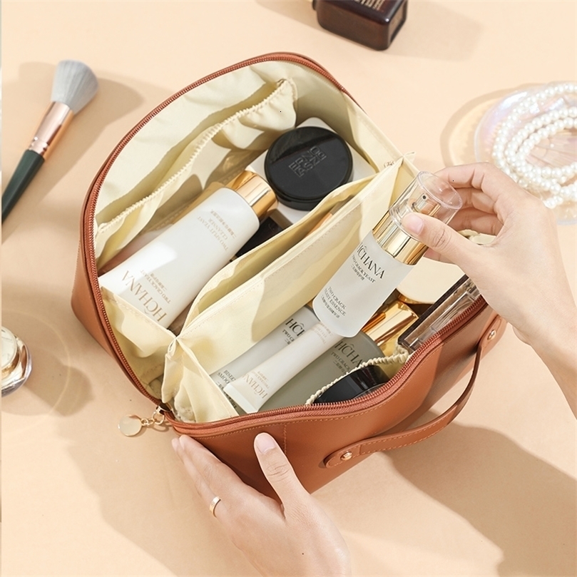 Cosmetic Bags Cases Large Capacity Makeup Bag Women Portable Leather Waterproof Toiletries Storage Multifunction Travel Make Up 221114, Black
Cosmetic Bags Cases Large Capacity Makeup Bag Women Portable Leather Waterproof Toiletries Storage Multifunction Travel Make Up 221114, Black