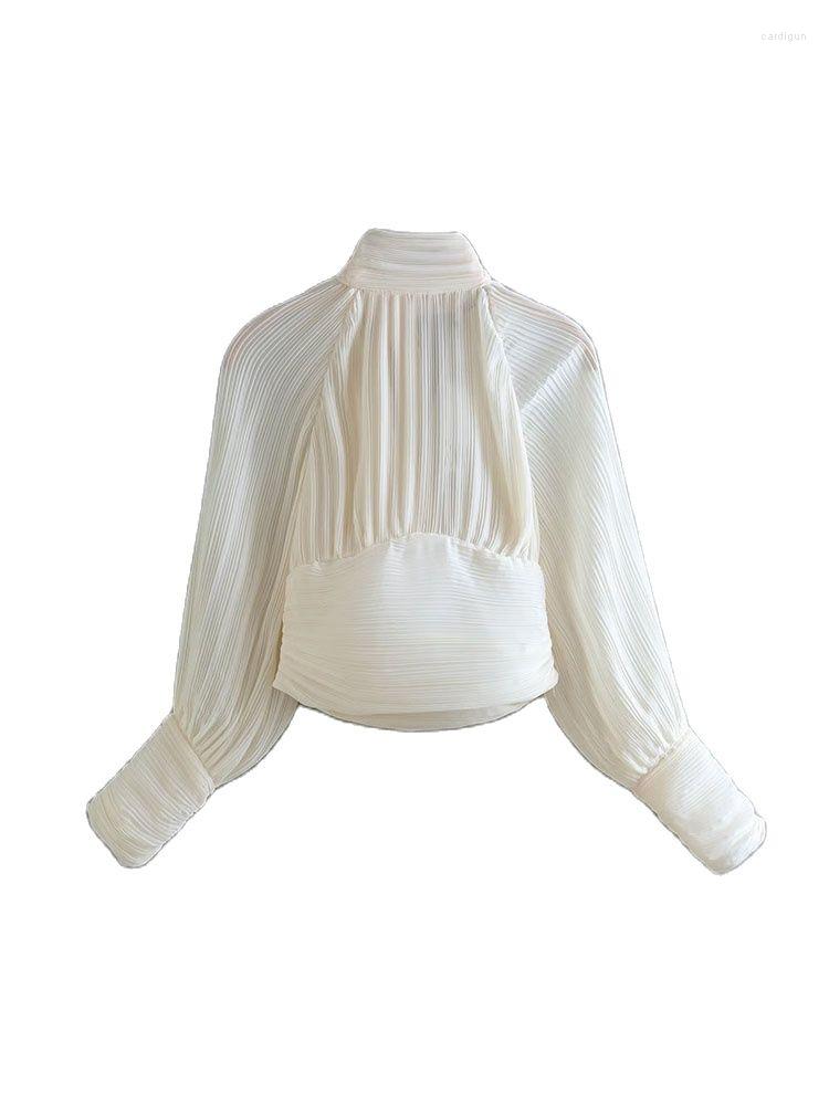 Women's Blouses Women 2022 Autumn Fashion Bow Pleated Blouse Vintage Standing Neck Long Sleeve Female Pullovers Chic Tops, Beige
Women's Blouses Women 2022 Autumn Fashion Bow Pleated Blouse Vintage Standing Neck Long Sleeve Female Pullovers Chic Tops, Beige