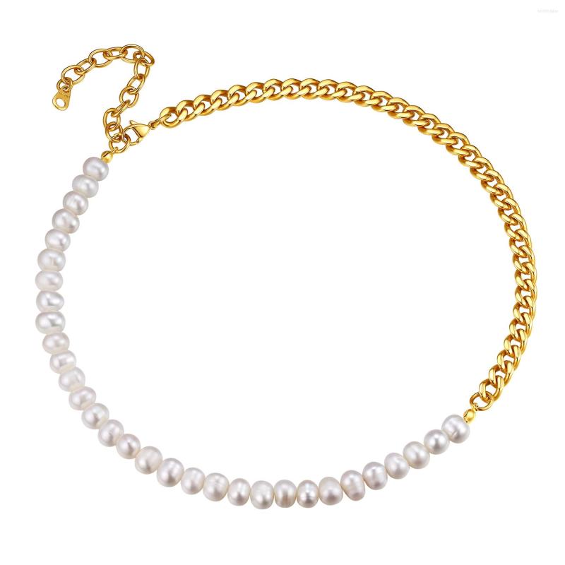 Choker ChainsPro Men Women Dainty-Choker Cuban Chain With Pearl Adjustable Stainless Steel/Gold Plated/Black CP718
Choker ChainsPro Men Women Dainty-Choker Cuban Chain With Pearl Adjustable Stainless Steel/Gold Plated/Black CP718