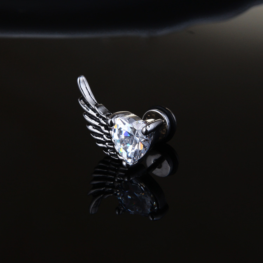 Retro Angel Wings Stud Earring Stainless Steel Diamond Heart Zircon Diamond Ear Rings for Men Women Hip Hop Punk Fashion Jewelry
Retro Angel Wings Stud Earring Stainless Steel Diamond Heart Zircon Diamond Ear Rings for Men Women Hip Hop Punk Fashion Jewelry