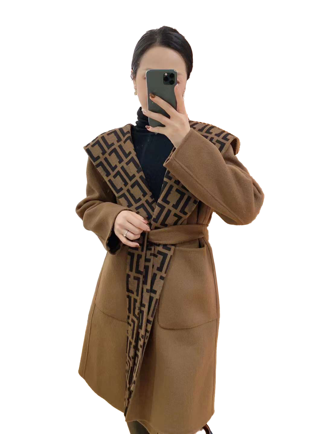 Womens Wool designer Jacket winter Fashion logo Print luxury brand Coats outdoor Casual Windproof Outerwear lace-up Long Sleeved Hooded both side use Overcoats, Black
Womens Wool designer Jacket winter Fashion logo Print luxury brand Coats outdoor Casual Windproof Outerwear lace-up Long Sleeved Hooded both side use Overcoats, Black