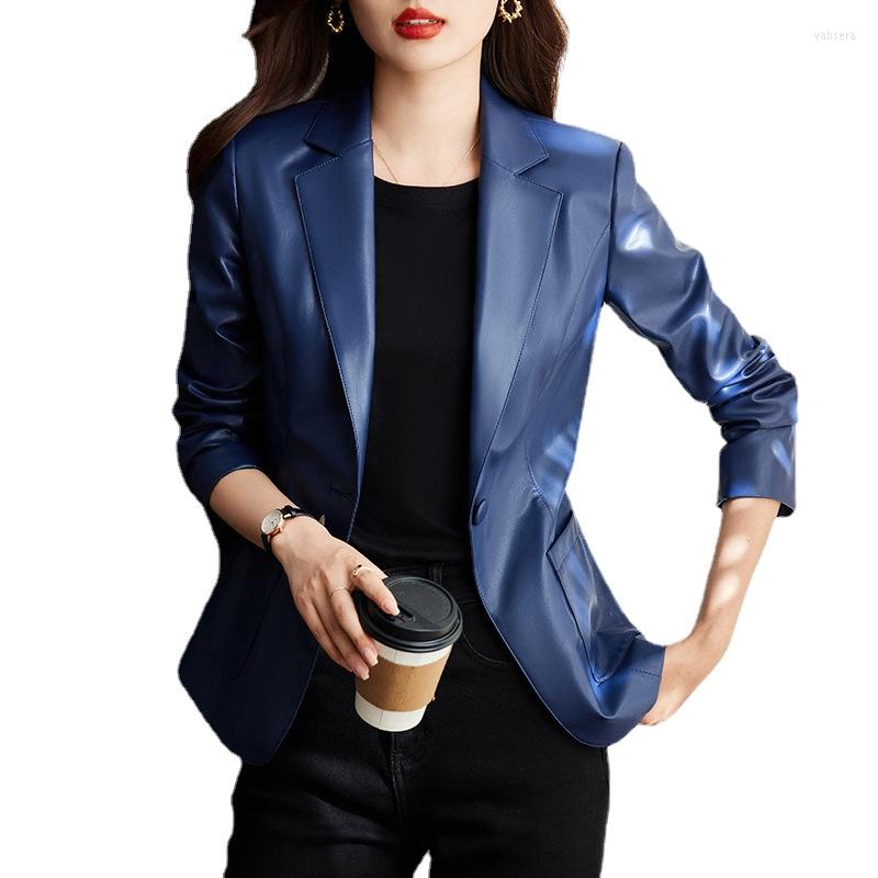 Women' Leather PU Coat Women' Short Casual Suit Faux Top Autumn/Winter Single Button Office Lady Formal
Women' Leather PU Coat Women' Short Casual Suit Faux Top Autumn/Winter Single Button Office Lady Formal