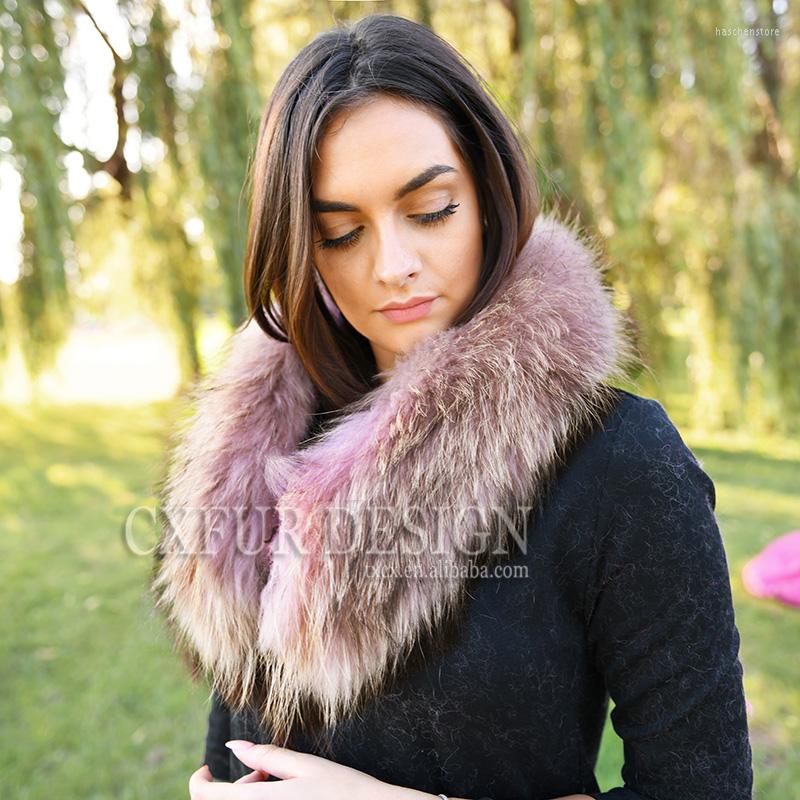 Scarves CX-A-37D Garment Accessories Women Raccoon Fur Detachable Collar For Coat