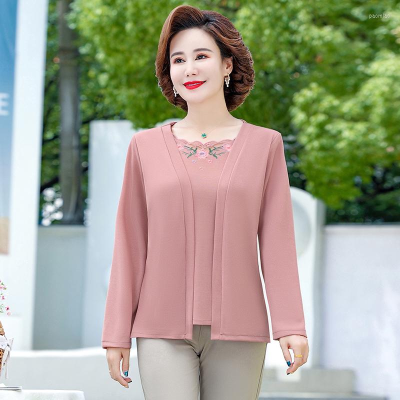 Women's T Shirts Fake Two Pieces Knitting Women Autumn Long Sleeve Mother Clothing Long-sleeved Tee Femme Tops Blusa Embroidery, Blue
Women's T Shirts Fake Two Pieces Knitting Women Autumn Long Sleeve Mother Clothing Long-sleeved Tee Femme Tops Blusa Embroidery, Blue