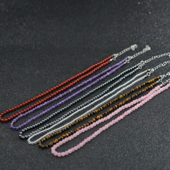 4mm Semi-precious Gemstone Beaded Choker Necklace Collar for Women Natural Stone Tiger Eye Jade Quartz Amethyst Necklaces Fine Jewelry
4mm Semi-precious Gemstone Beaded Choker Necklace Collar for Women Natural Stone Tiger Eye Jade Quartz Amethyst Necklaces Fine Jewelry