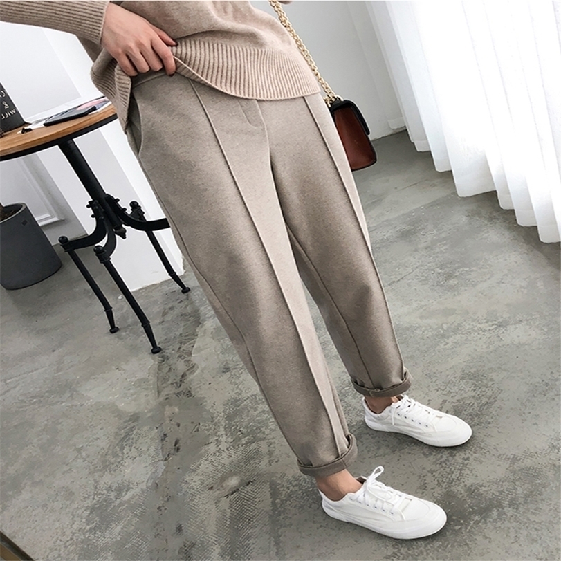 Womens Pants Capris Thicken Women Woolen Tweed Pencil Spring Winter Trousers OL Style Wool Female Work Suit Pant Loose 221113, Khaki
Womens Pants Capris Thicken Women Woolen Tweed Pencil Spring Winter Trousers OL Style Wool Female Work Suit Pant Loose 221113, Khaki