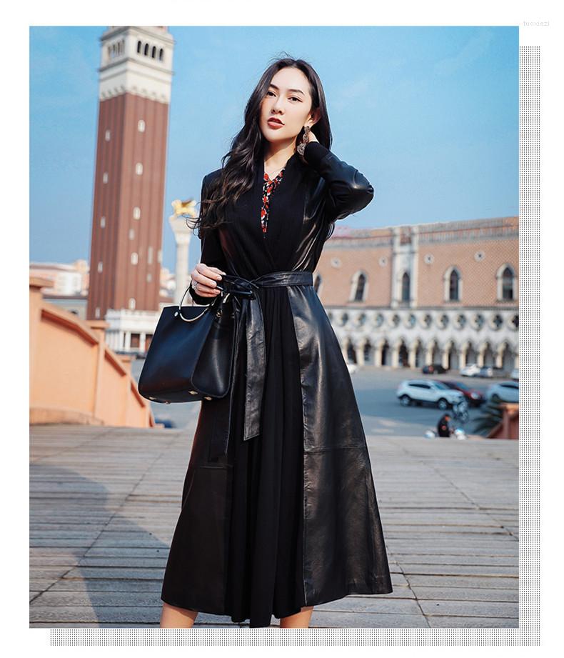 Women's Leather Real 2022 Jacket Autumn Winter Women Genuine Sheepskin Coat Female Streetwear Long Windbreaker XS17A88-01, Black with belt
Women's Leather Real 2022 Jacket Autumn Winter Women Genuine Sheepskin Coat Female Streetwear Long Windbreaker XS17A88-01, Black with belt