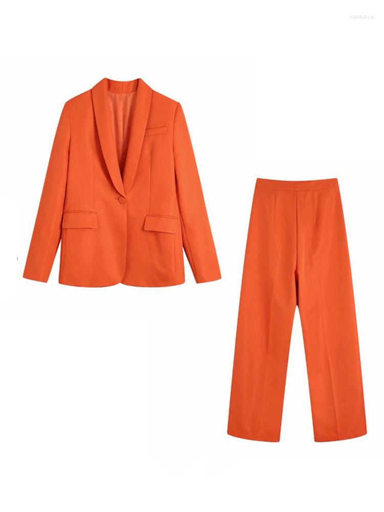 Women's Two Piece Pants Women Fashion Front Button Shawl Lapel Blazer Coat And High Waist Side Zipper Flare Female Sets Mujer, Orange trousers
Women's Two Piece Pants Women Fashion Front Button Shawl Lapel Blazer Coat And High Waist Side Zipper Flare Female Sets Mujer, Orange trousers