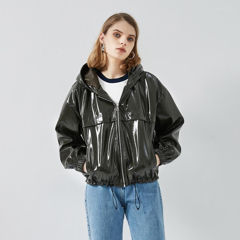 Women' Leather Shiny Glossy Pu Fashion Jackets Female Waterproof Design Hooded Motor Outerwear F2759, Black
Women' Leather Shiny Glossy Pu Fashion Jackets Female Waterproof Design Hooded Motor Outerwear F2759, Black