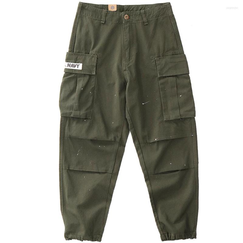 Men' Pants Work Men' Japanese Retro Army Green Multi-pocket Washed Old Ruffian Handsome Loose Straight Splash-ink Casual Pants
Men' Pants Work Men' Japanese Retro Army Green Multi-pocket Washed Old Ruffian Handsome Loose Straight Splash-ink Casual Pants
