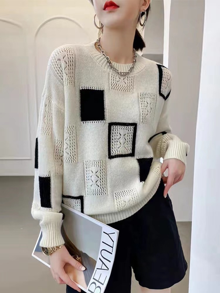 Women's Sweaters Fashion Tops Women Oversized Sweater Autumn Winter Colorblock Plaid Knitted Pullovers Round Neck Retro Warm Sweaters 221114, Black
Women's Sweaters Fashion Tops Women Oversized Sweater Autumn Winter Colorblock Plaid Knitted Pullovers Round Neck Retro Warm Sweaters 221114, Black