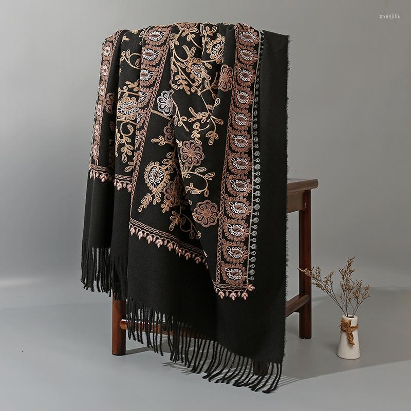 Scarves Winter Scarf Women Embroidered Black Paisley Head Pashmina Cashmere Cachecol Tassels Vintage Shawl Travel
Scarves Winter Scarf Women Embroidered Black Paisley Head Pashmina Cashmere Cachecol Tassels Vintage Shawl Travel