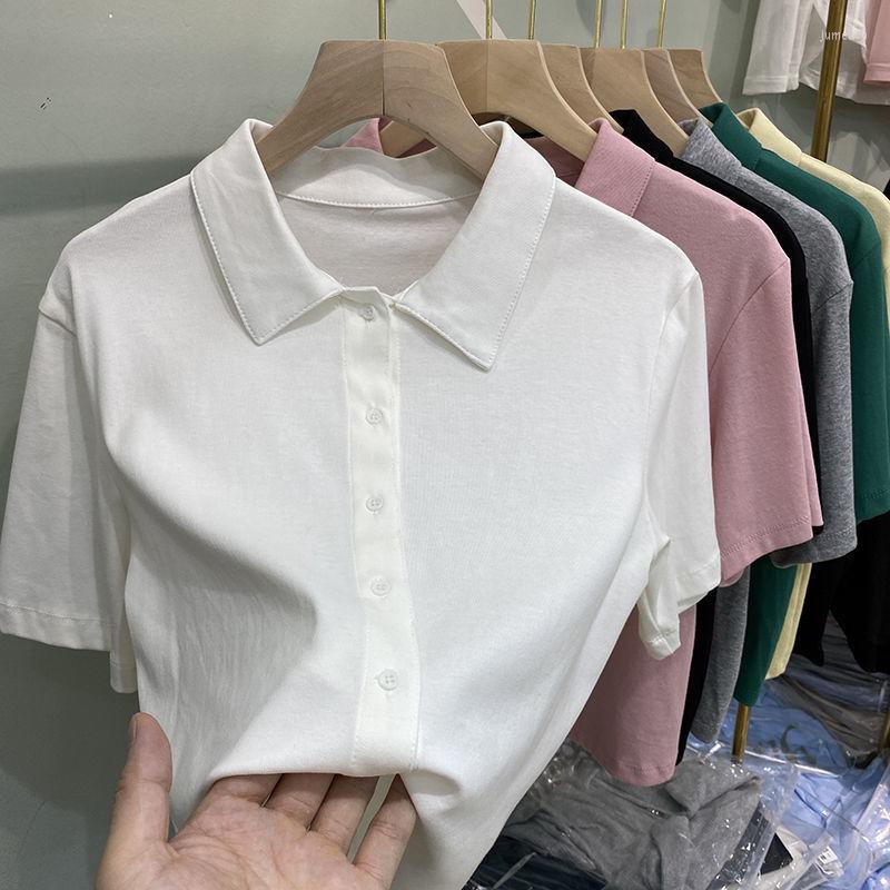 Women' Polos TSXT 2022 Korean Summer Single-Breasted Solid Color Multi-Color Slim Temperament Short Sleeve Shirt Top, White
Women' Polos TSXT 2022 Korean Summer Single-Breasted Solid Color Multi-Color Slim Temperament Short Sleeve Shirt Top, White