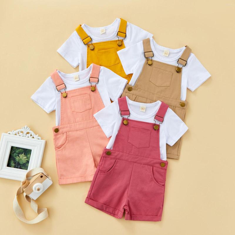 Clothing Sets Summer 2022 Toddler Kids Girls Outfits Soft Cotton Short Sleeve T-Shirts Tops Solid Straps Jumpsuit 2PCS Infant Children, Khaki
Clothing Sets Summer 2022 Toddler Kids Girls Outfits Soft Cotton Short Sleeve T-Shirts Tops Solid Straps Jumpsuit 2PCS Infant Children, Khaki