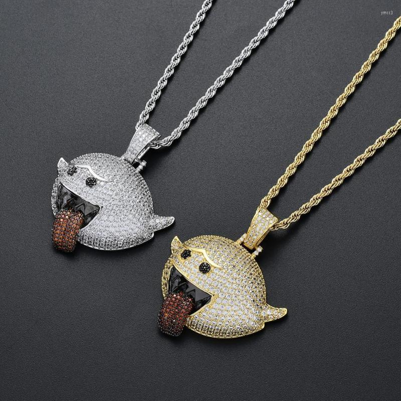 Pendant Necklaces Bling Iced Out Cartoon Ghost Pendants Siver Color Copper Material Micro Pave CZ Stone Mens Hip Hop Rapper Jewelry
Pendant Necklaces Bling Iced Out Cartoon Ghost Pendants Siver Color Copper Material Micro Pave CZ Stone Mens Hip Hop Rapper Jewelry